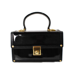 VERSACE Vanity Bag Black Patent Leather Handbag